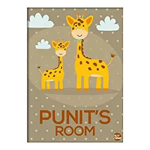 Custom Made Stickers for Kids Study Room - Giraffe Yellow