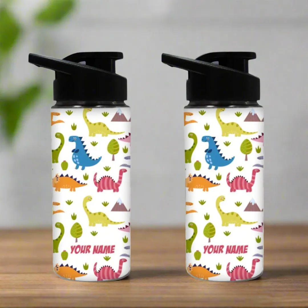 Custom Name Bottle For Kids Sipper Bottles - Cute Dinosaur