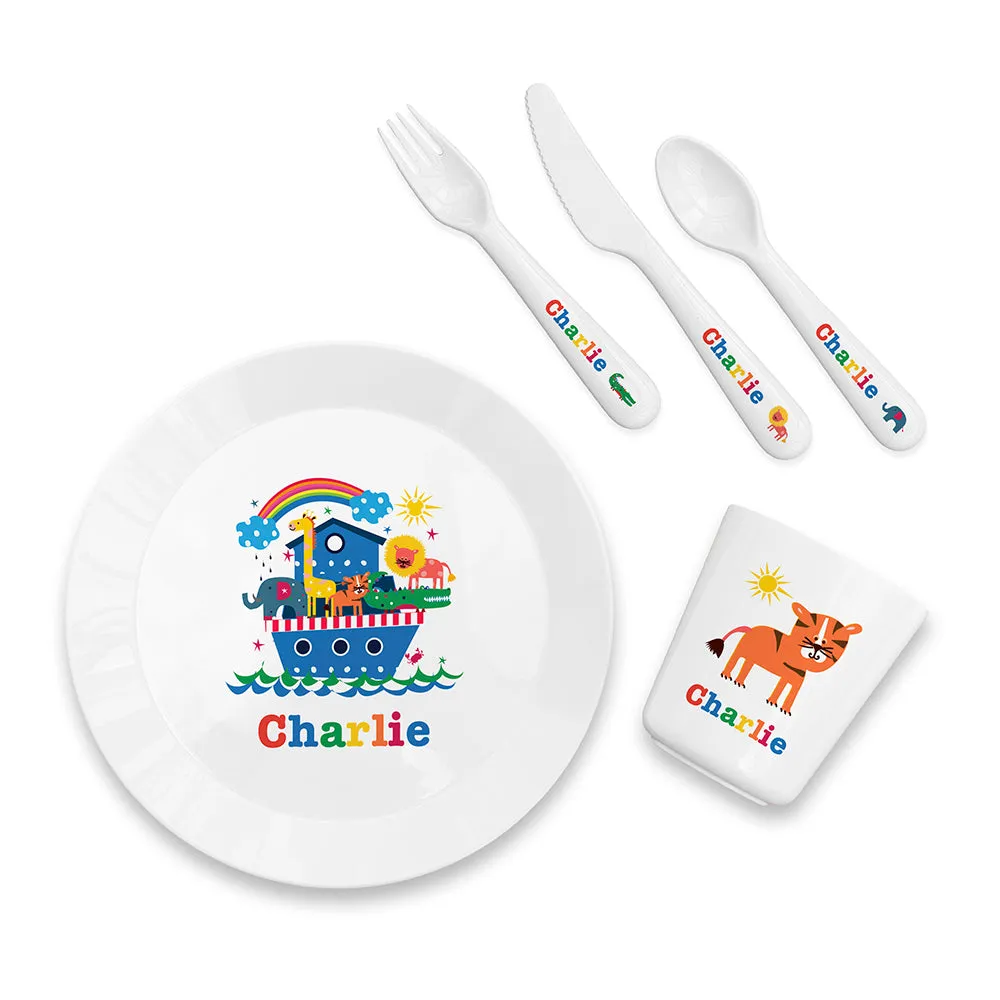 Personalized Noah's Ark Dining Set for Kids