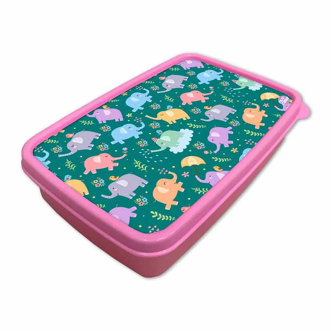 Designer Kids Lunch Box for School Girls - Elephant's World