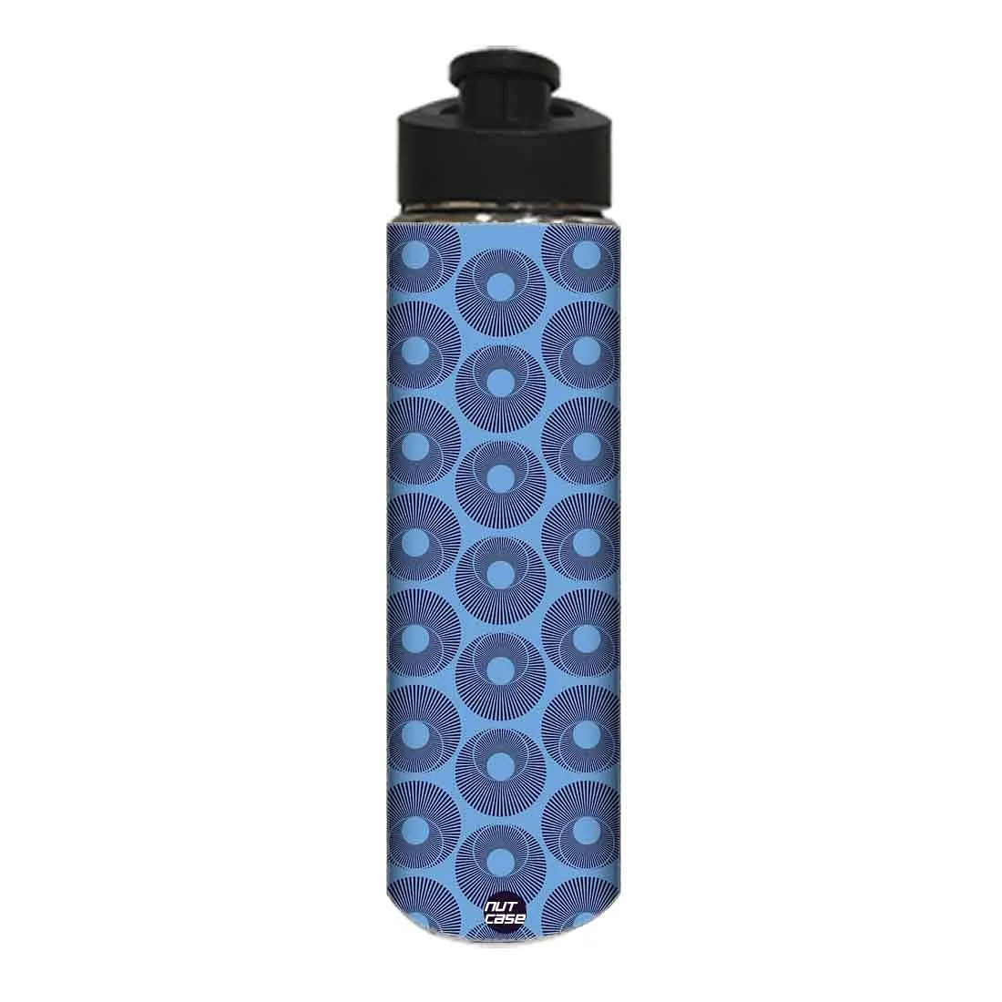 Designer Sipper Bottle for Kids -  Blue Retro Pattern