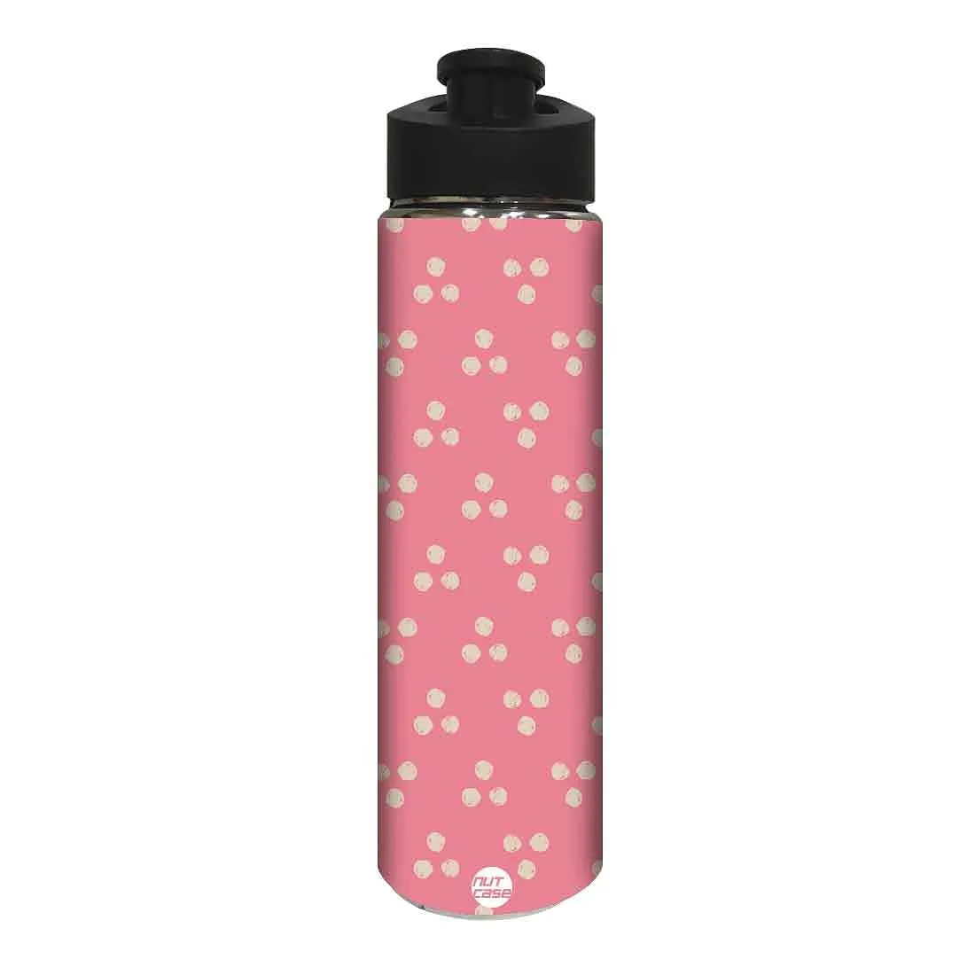 Designer Sipper Bottle for Kids -  Dots with Pink Background