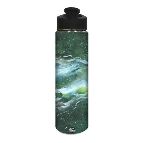 Designer Sipper Bottle for Kids -  Space Dark Green Watercolor