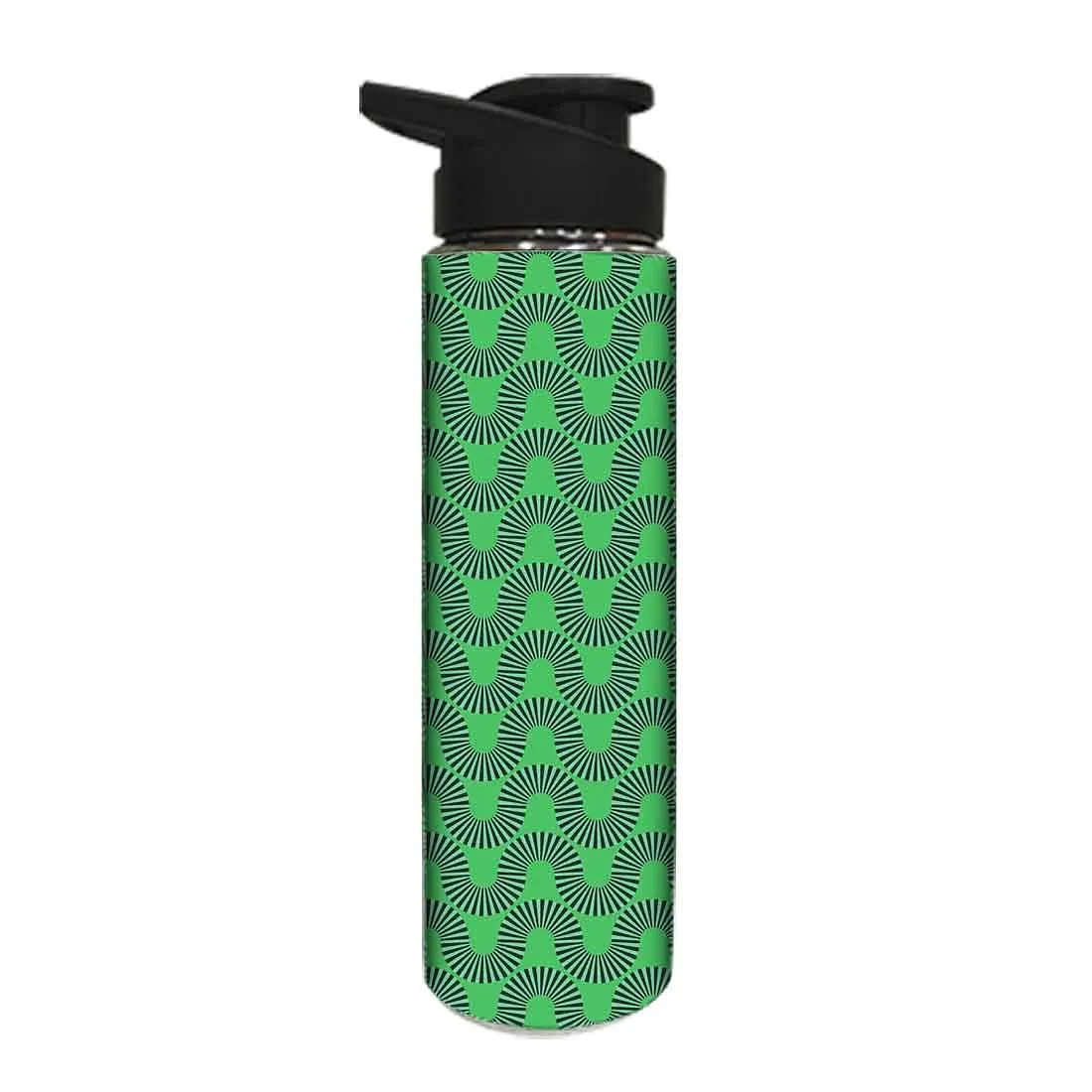 Designer Sipper Cycling Bottles for Kids - Green Retro Art