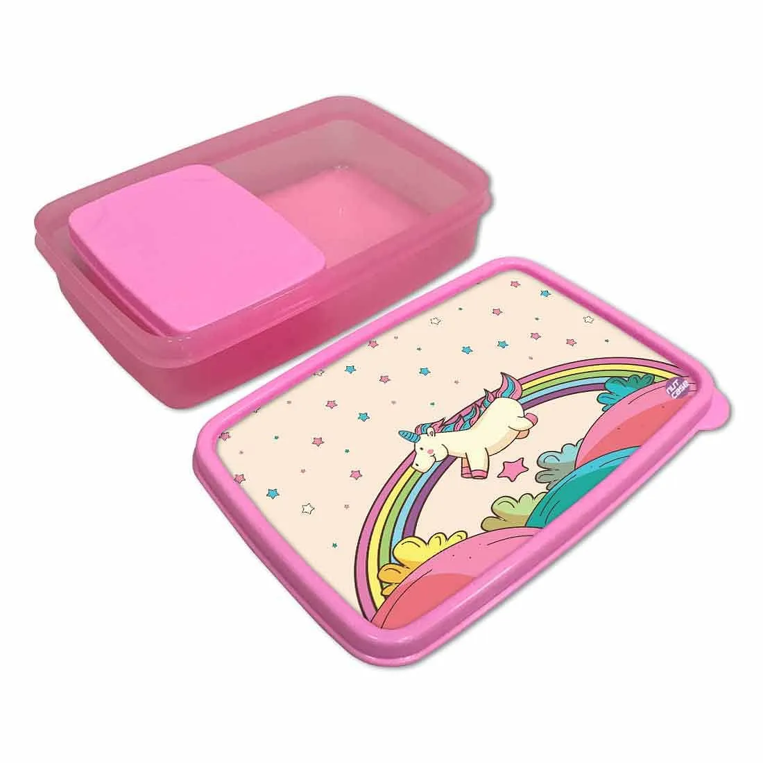 Designer Snacks Storage Box for Kids Girls Lunch Box - Unicorn