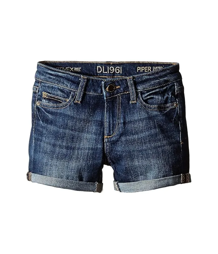 DL1961 Kids Piper Unstitched Cuffed Jean Shorts in Sea Lion (Big Kids)