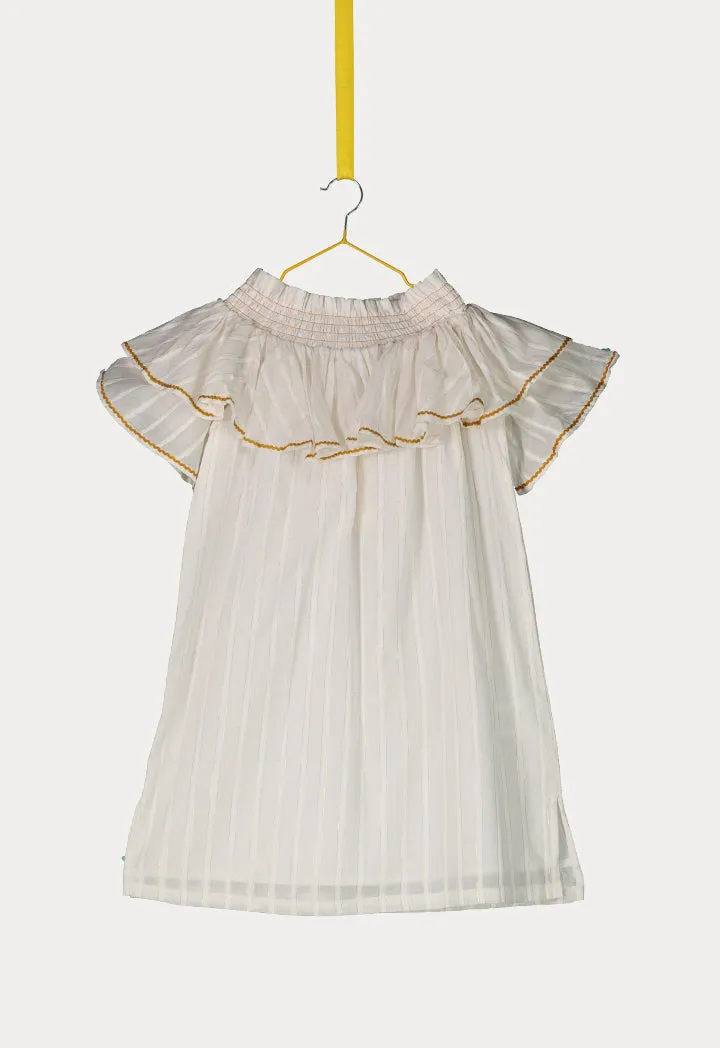 Frilled Dobby Stripe Dress