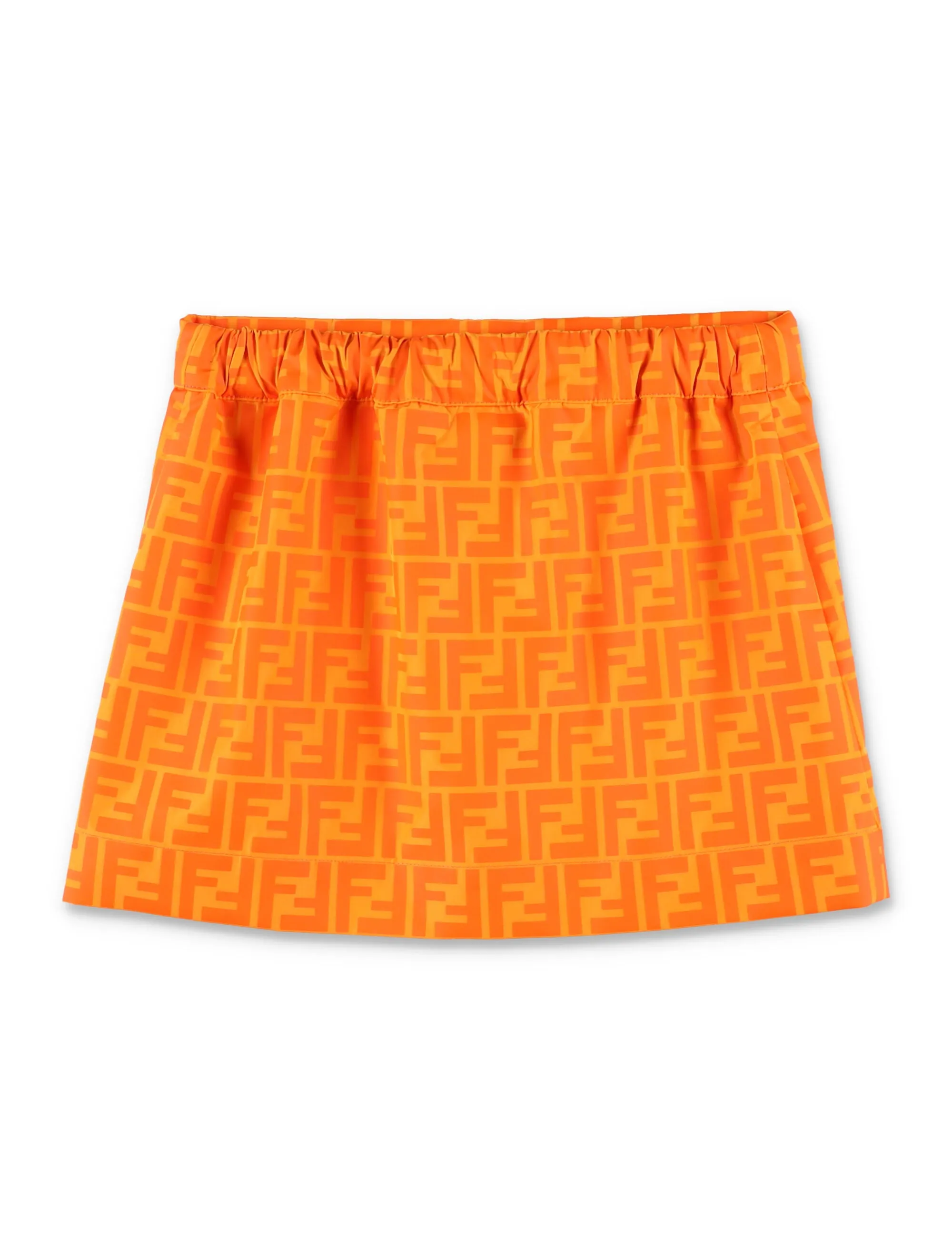 Fendi Kids Elastic Waist Skirt with Allover FF Logo