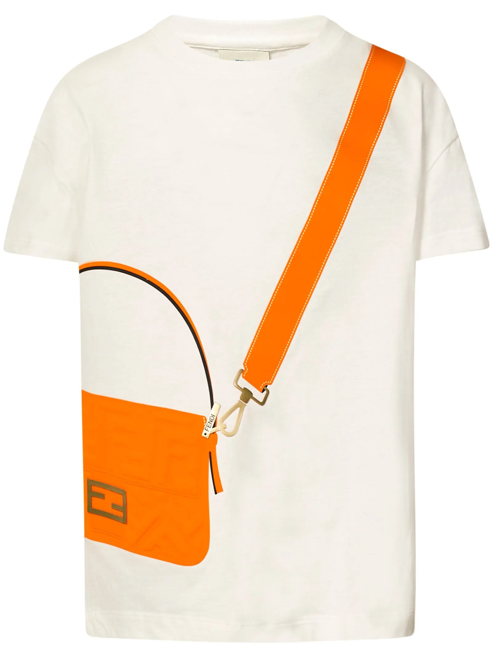 Fendi Children's Shoulder Bag Graphic Crew Neck Tee