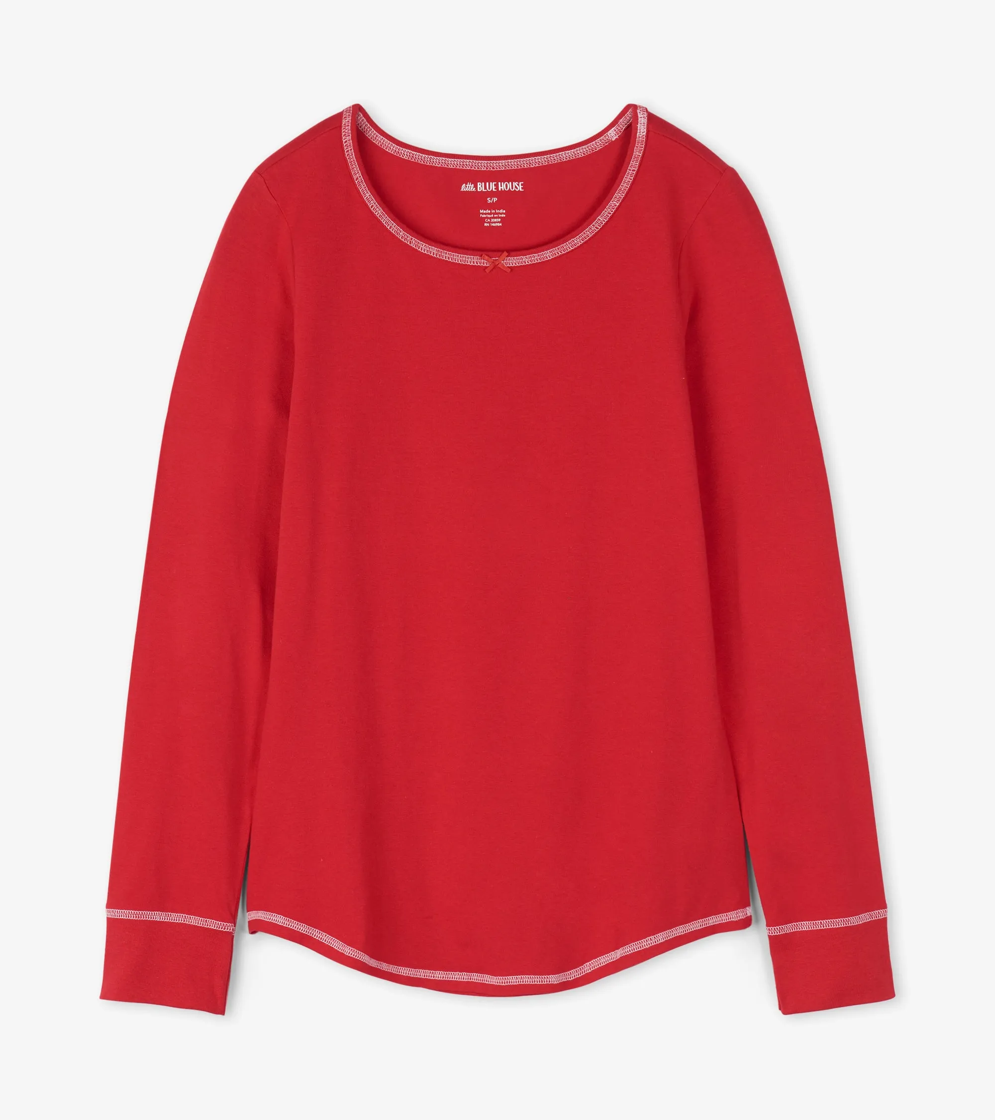 Holiday Red Long Sleeve Women's Top by Little Blue House