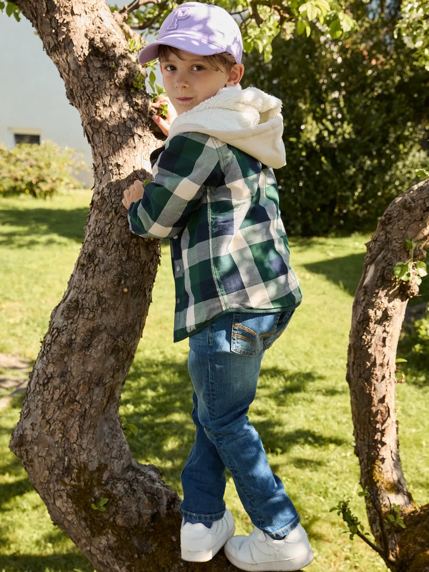 Fleece Lined Check Kids Shirt