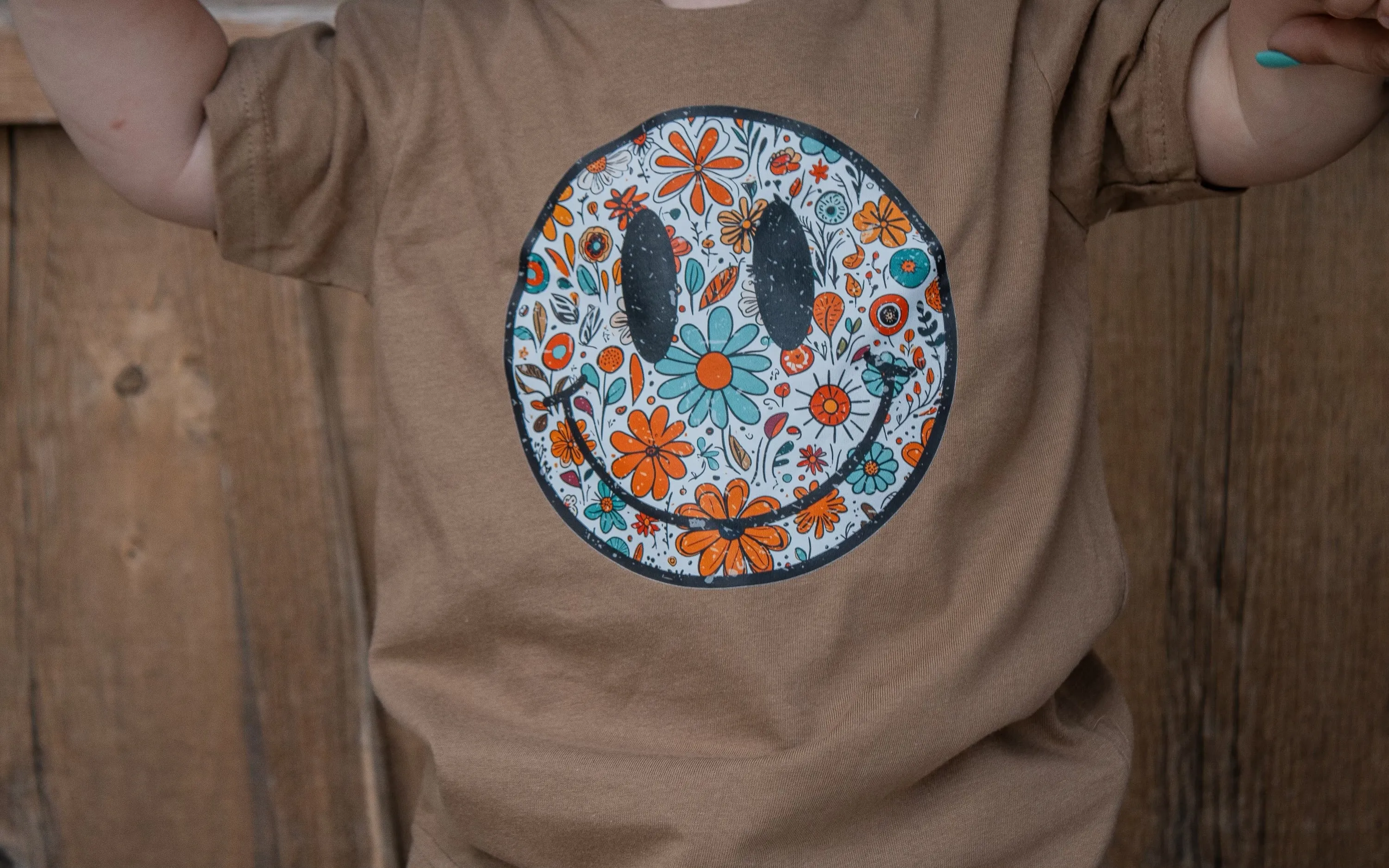 Kids' Floral Smiley Graphic Tee