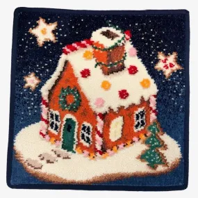 Gingerbread House Washcloth in Navy