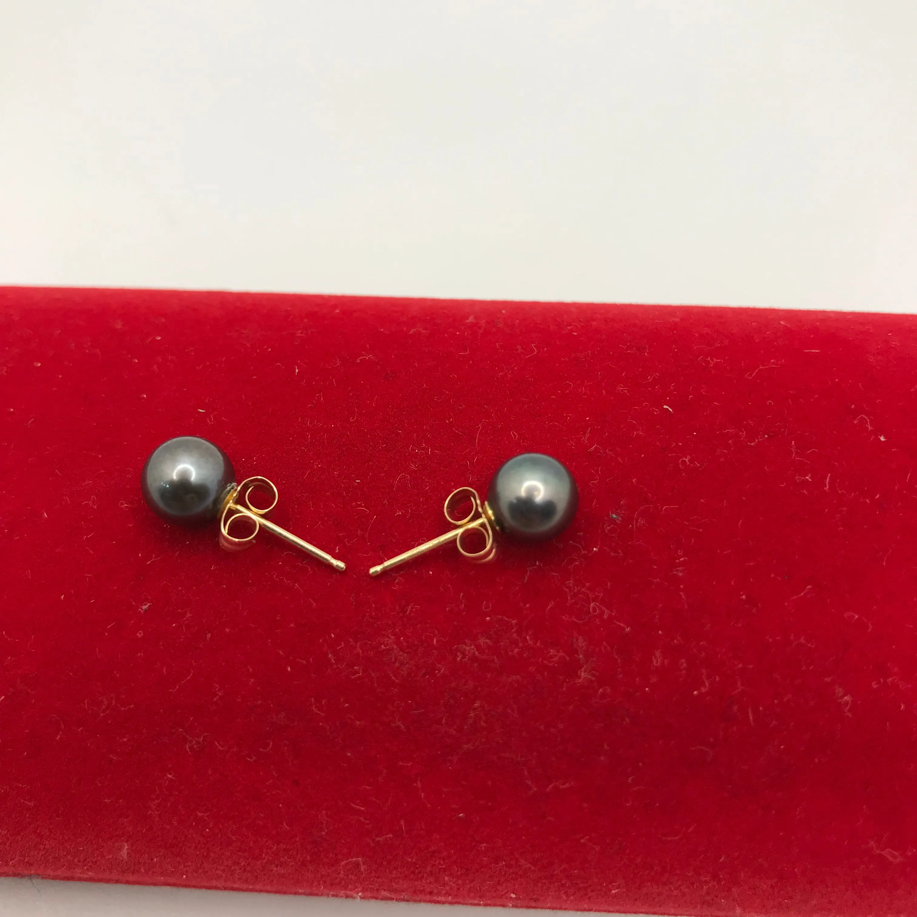 Real Gold Pearl Stud Earrings