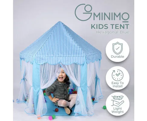 GOMINIMO Kids Hexagonal Tent with LED Lights (Blue)