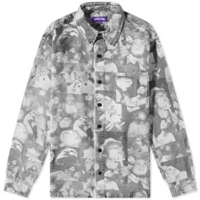 Grey & White Praying Kids AOP Twill Shirt