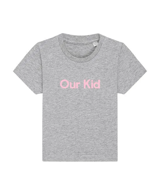 Grey Kids T-shirt with Mustard Slogan