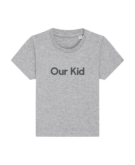 Grey Kids T-shirt with Mustard Slogan