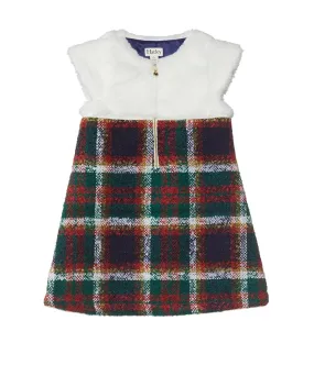 Hatley Kids Celebration Plaid Faux Fur Dress for Kids