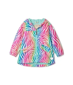 Hatley Kids Rainbow Zebra Microfiber Rain Jacket for Children