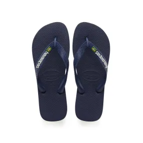 Kids Blue Havaianas Brasil Logo Flip Flops