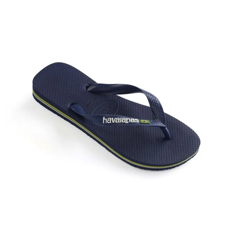 Kids Blue Havaianas Brasil Logo Flip Flops