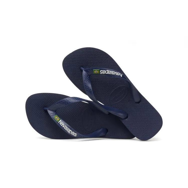 Kids Blue Havaianas Brasil Logo Flip Flops