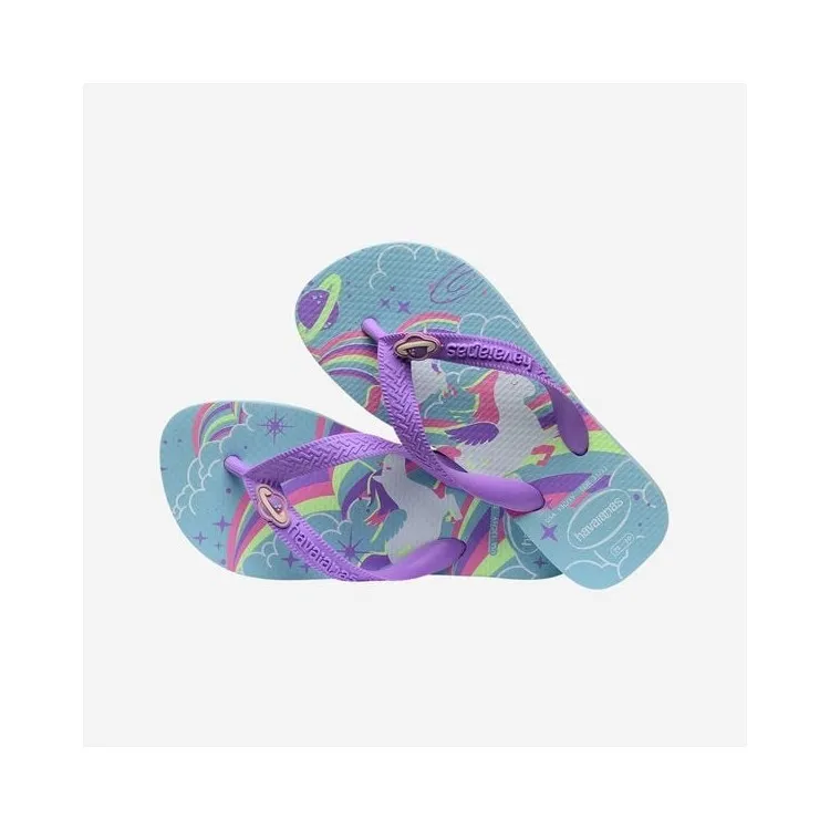 Girls' Blue and Purple Havaianas Fantasy Flip Flops