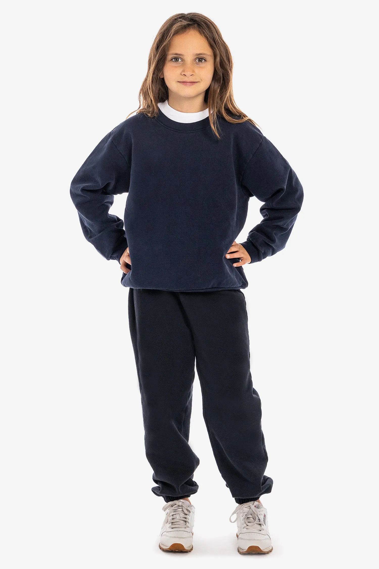 HF107GD - Kids Heavy Fleece Garment Dye Crew Sweatshirt