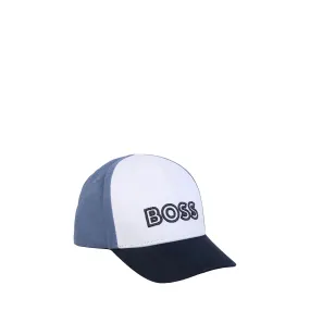 Hugo Boss Kids Tri-Color Cotton Adjustable Baseball Cap