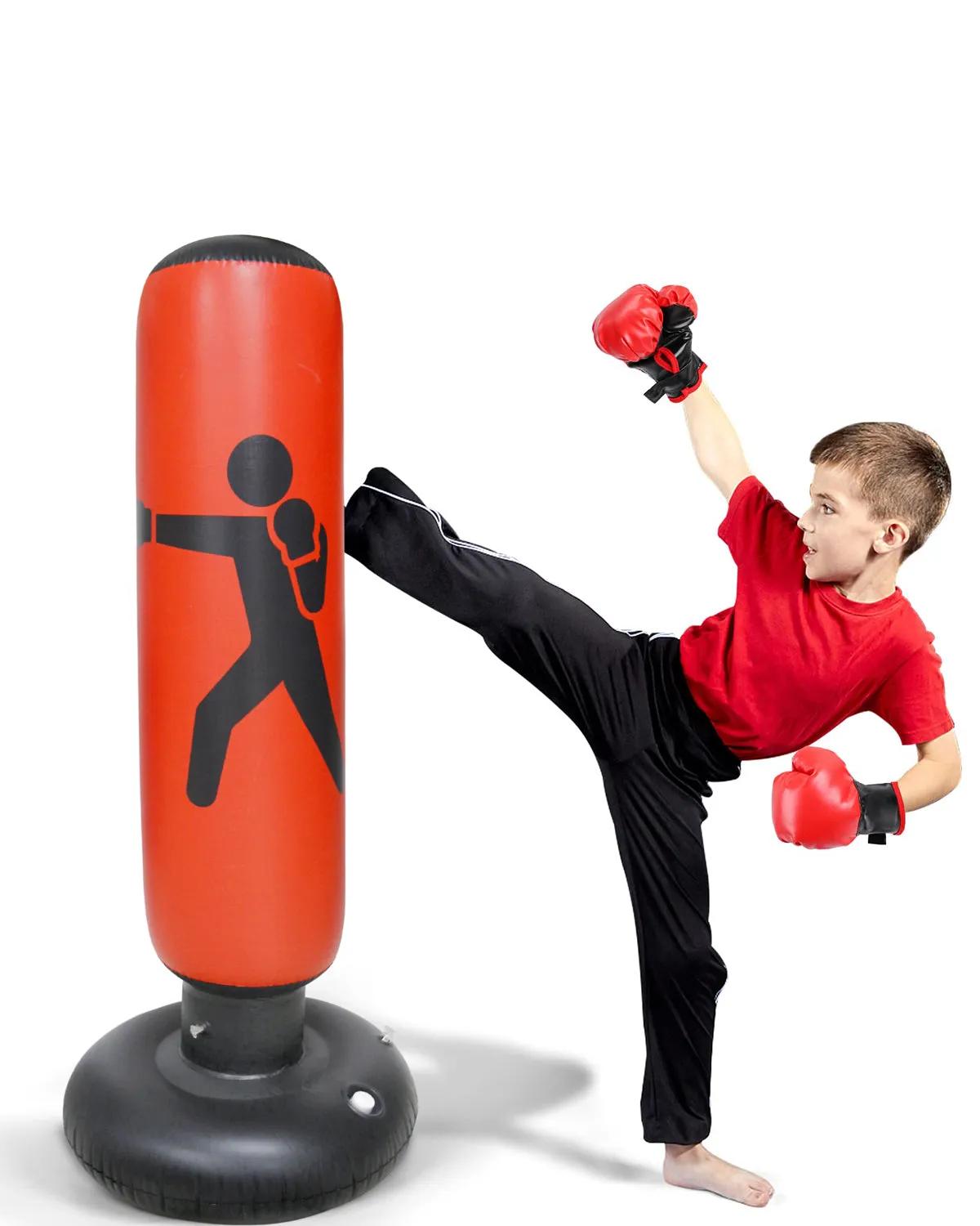 Invincible Inflatable Punching Bag Free Standing Boxing Kids Fitness Training