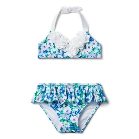 Janie and Jack Floral Two Piece Swimsuit (Toddler/Little Kids/Big Kids)