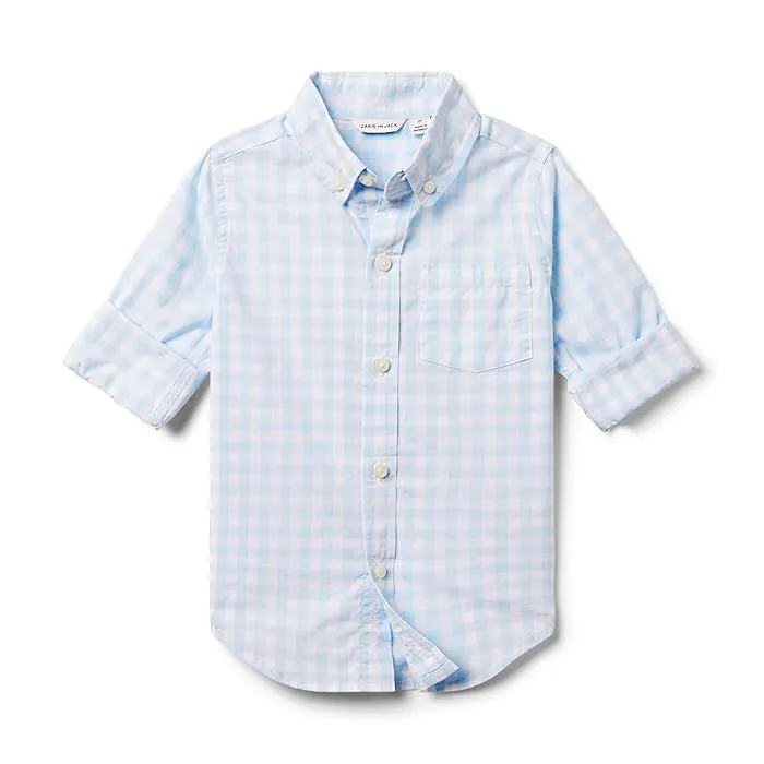 Janie and Jack Gingham Roll Up Shirt (Toddler/Little Kids/Big Kids)