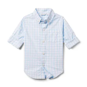 Janie and Jack Gingham Roll Up Shirt (Toddler/Little Kids/Big Kids)