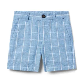 Janie and Jack Linen Tattersol Short (Toddler/Little Kids/Big Kids)