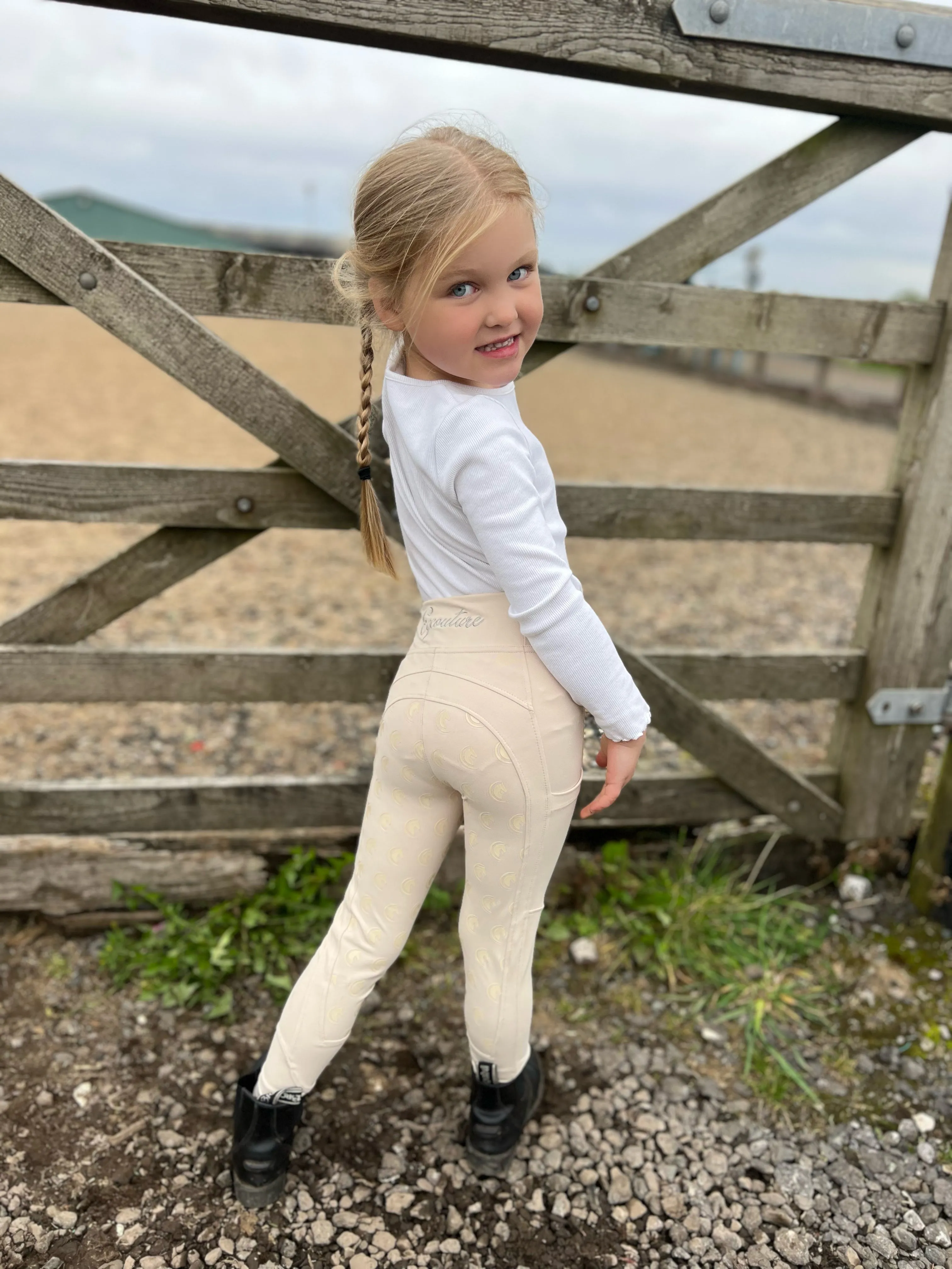 Kids / Children’s Competition Riding Leggings - CREAM