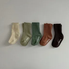 Kids 5pk Pistachio Socks (3m-5y)