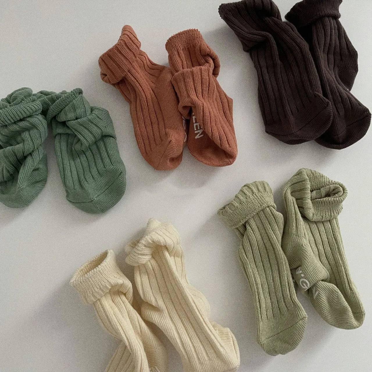 Kids 5pk Pistachio Socks (3m-5y)