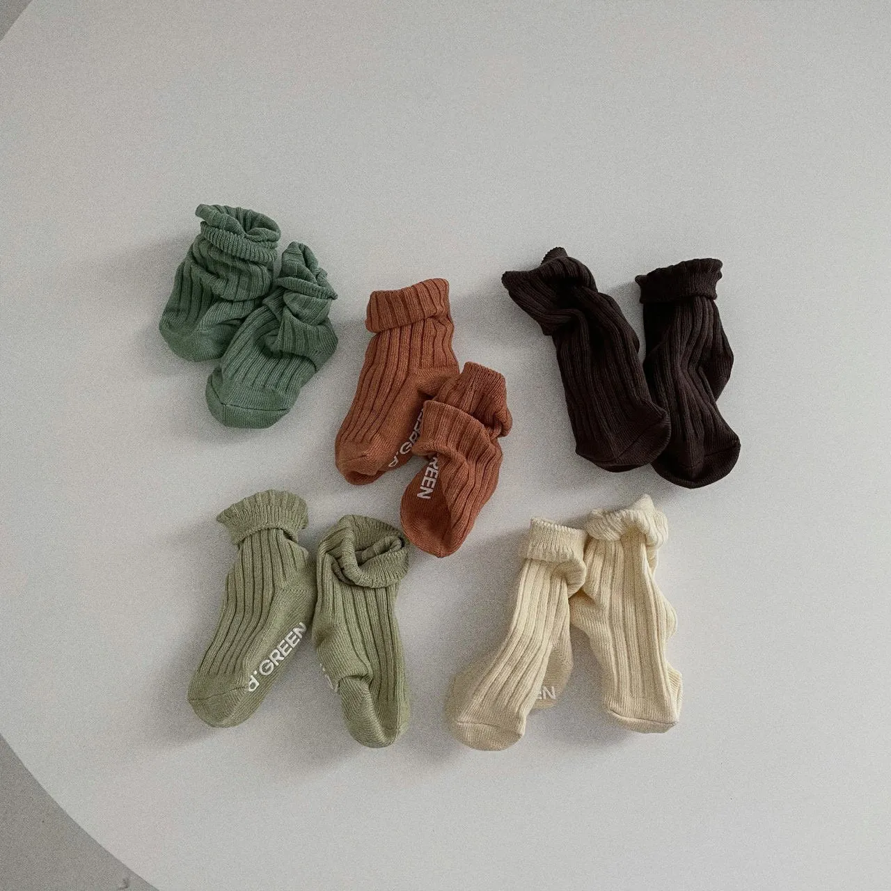 Kids 5pk Pistachio Socks (3m-5y)