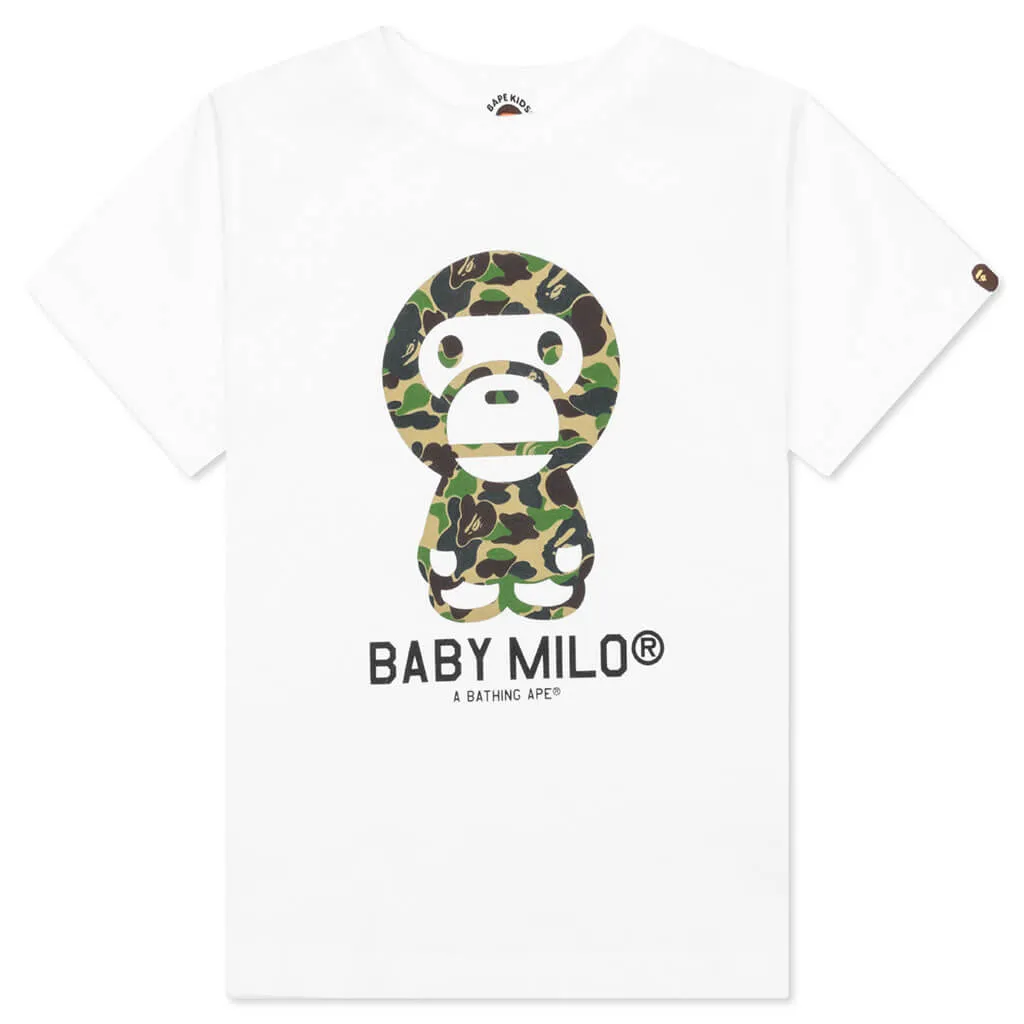 White ABC Camo Baby Milo Tee for Kids