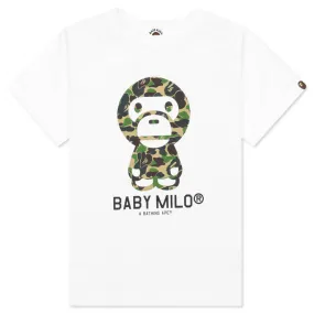 White ABC Camo Baby Milo Tee for Kids