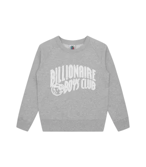 Heather Grey Crewneck with Arch Logo for Kids