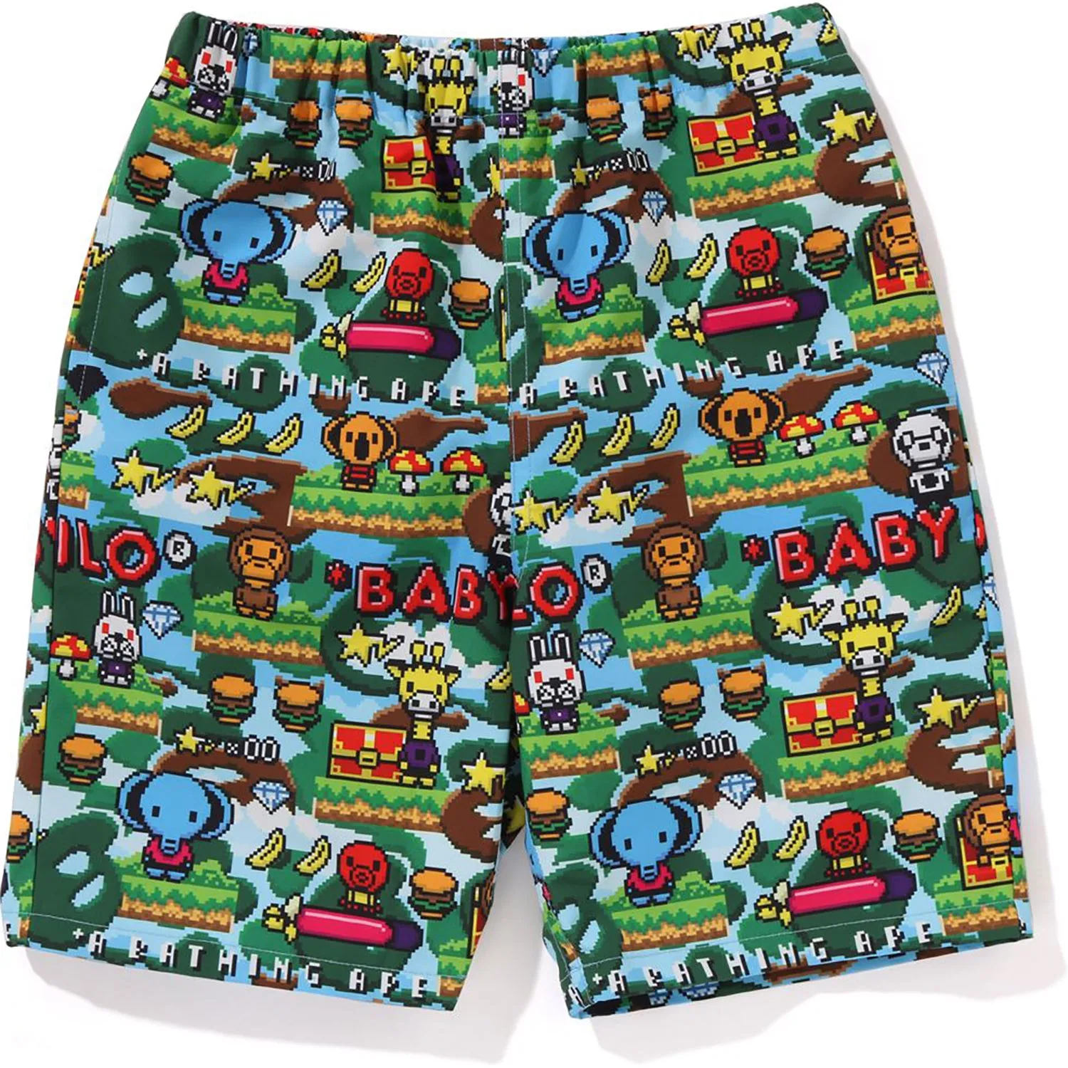 Kids Packable Shorts with Baby Milo Game Pattern