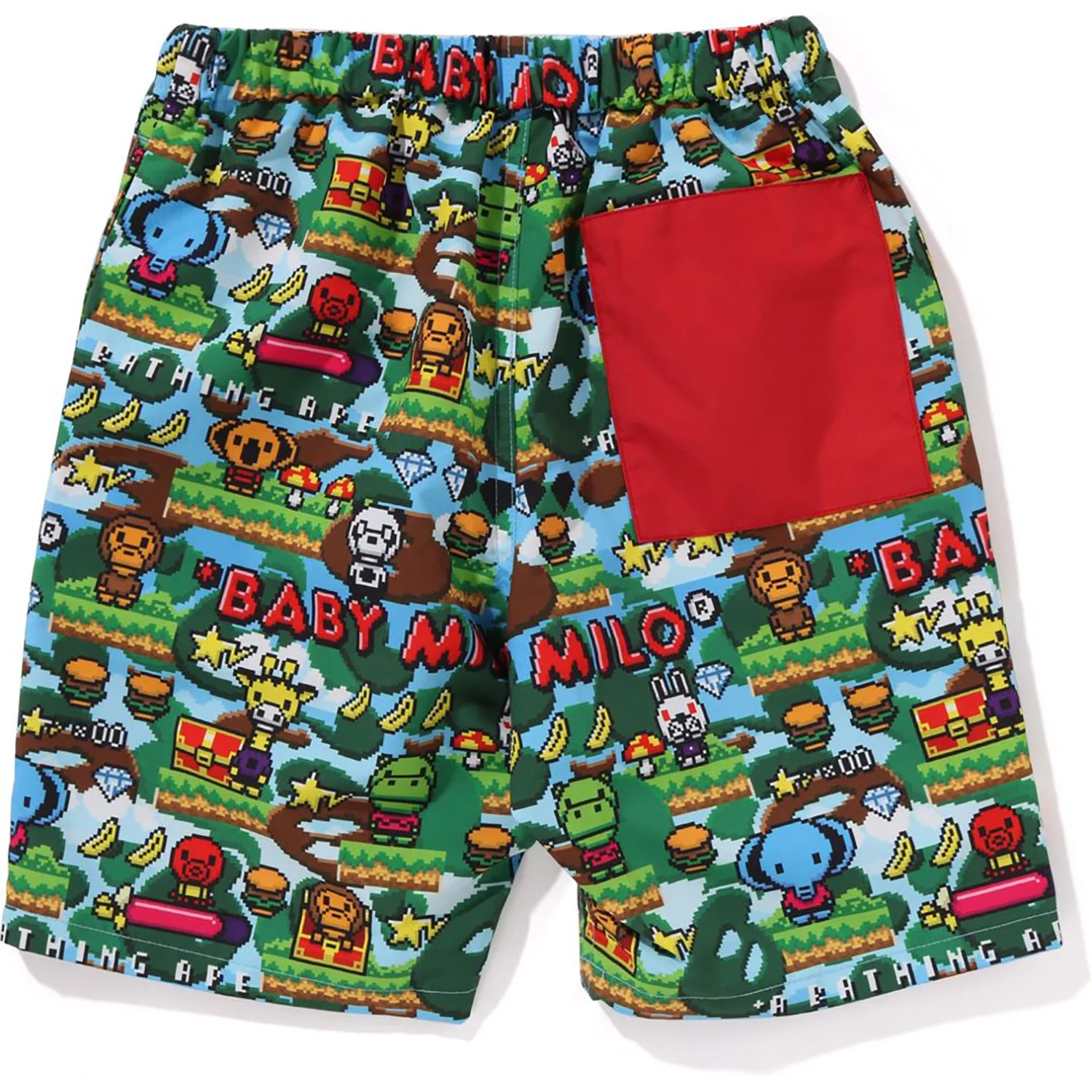 Kids Packable Shorts with Baby Milo Game Pattern