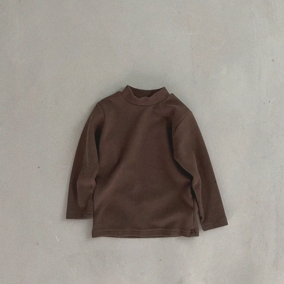 Kids Bella Mockneck Top (6m-6y)- Brown