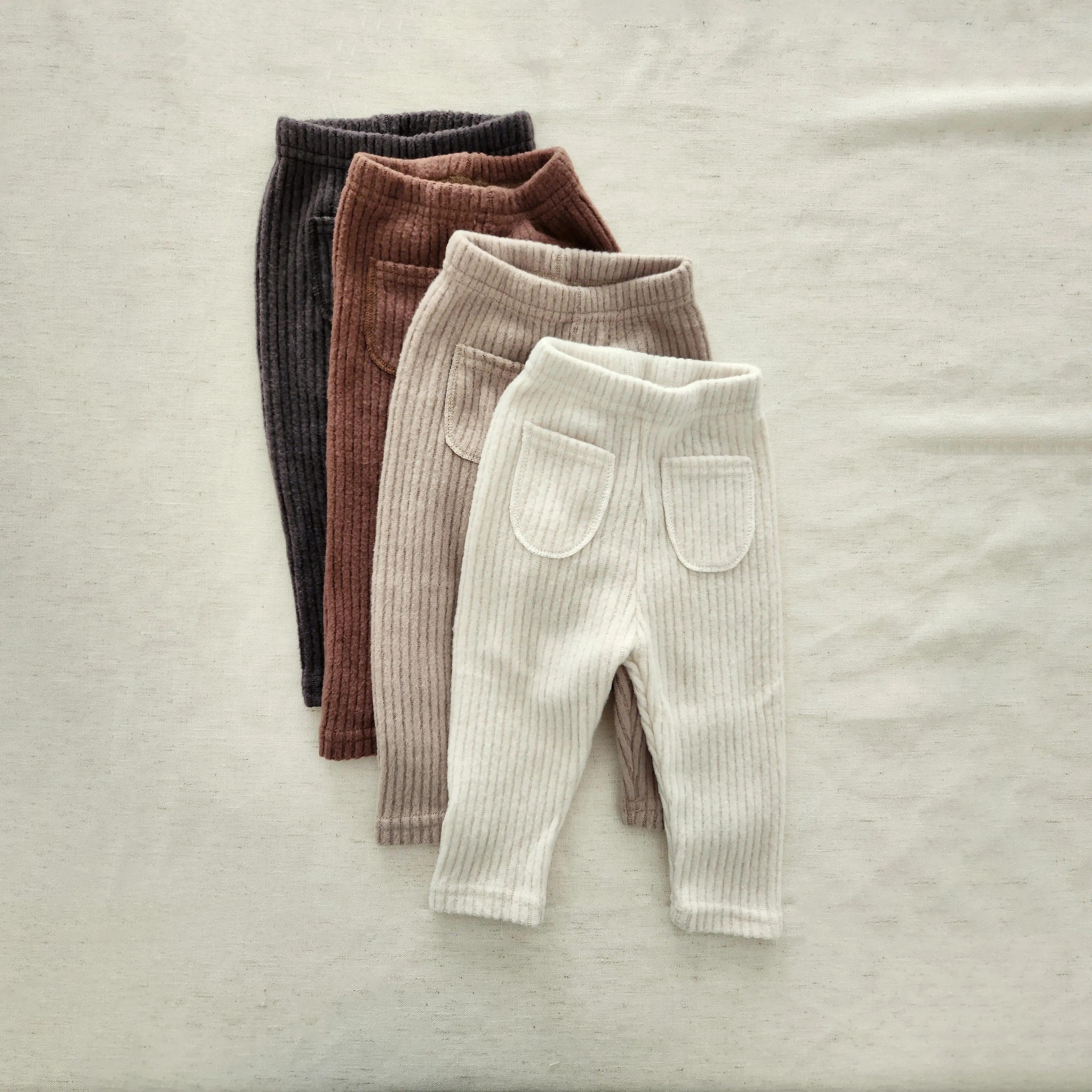 Kids Bella Two Pocket Chunky Rib-Knit Leggings (6m-6y) - 4colors