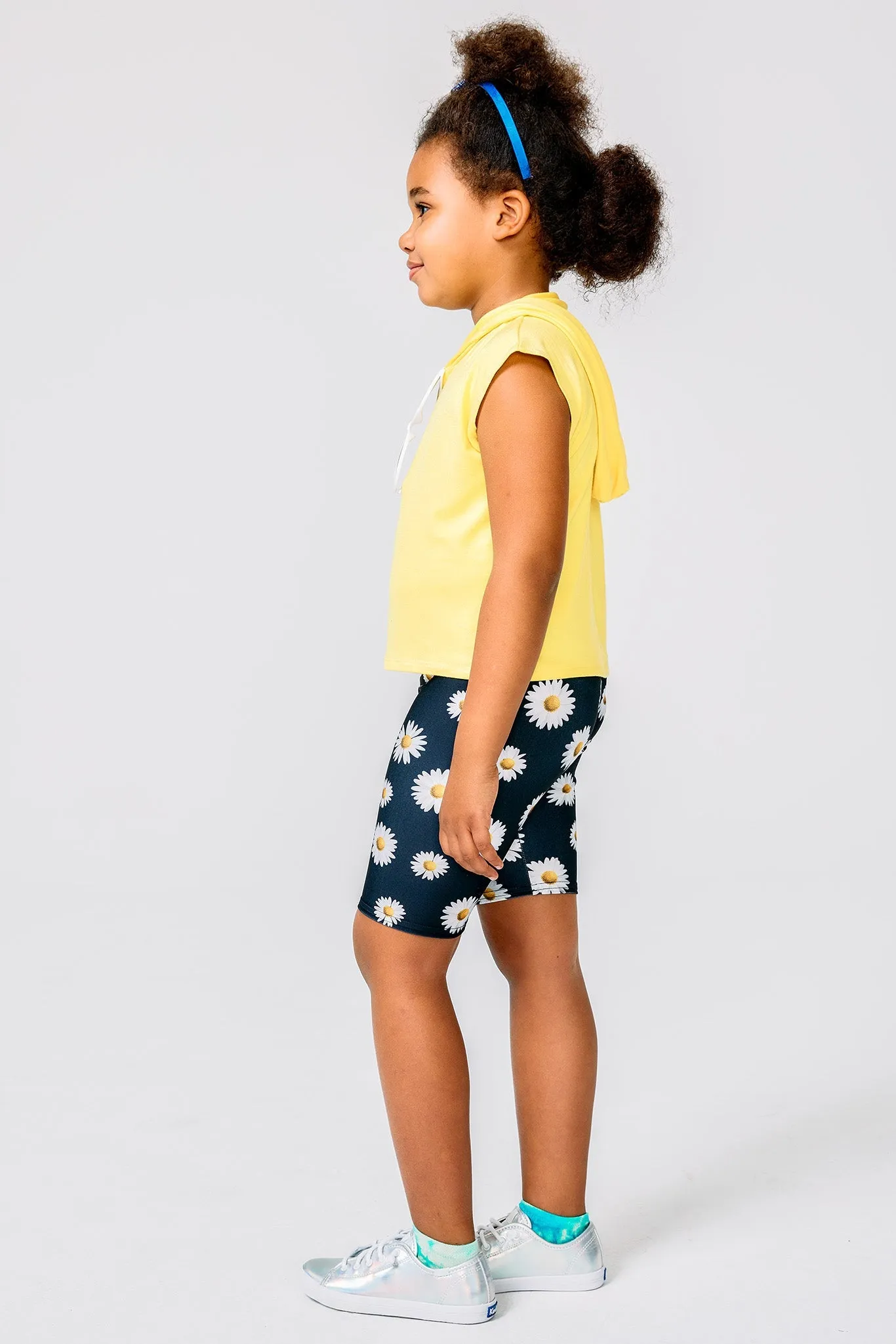 Kids Bike Shorts in Daisies