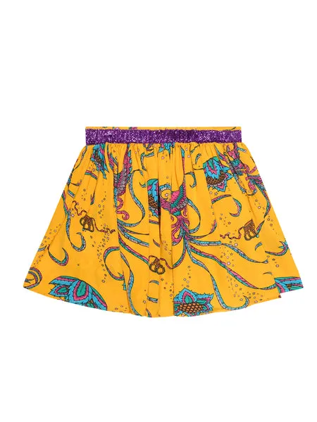 Kids Bird Skirt Yellow