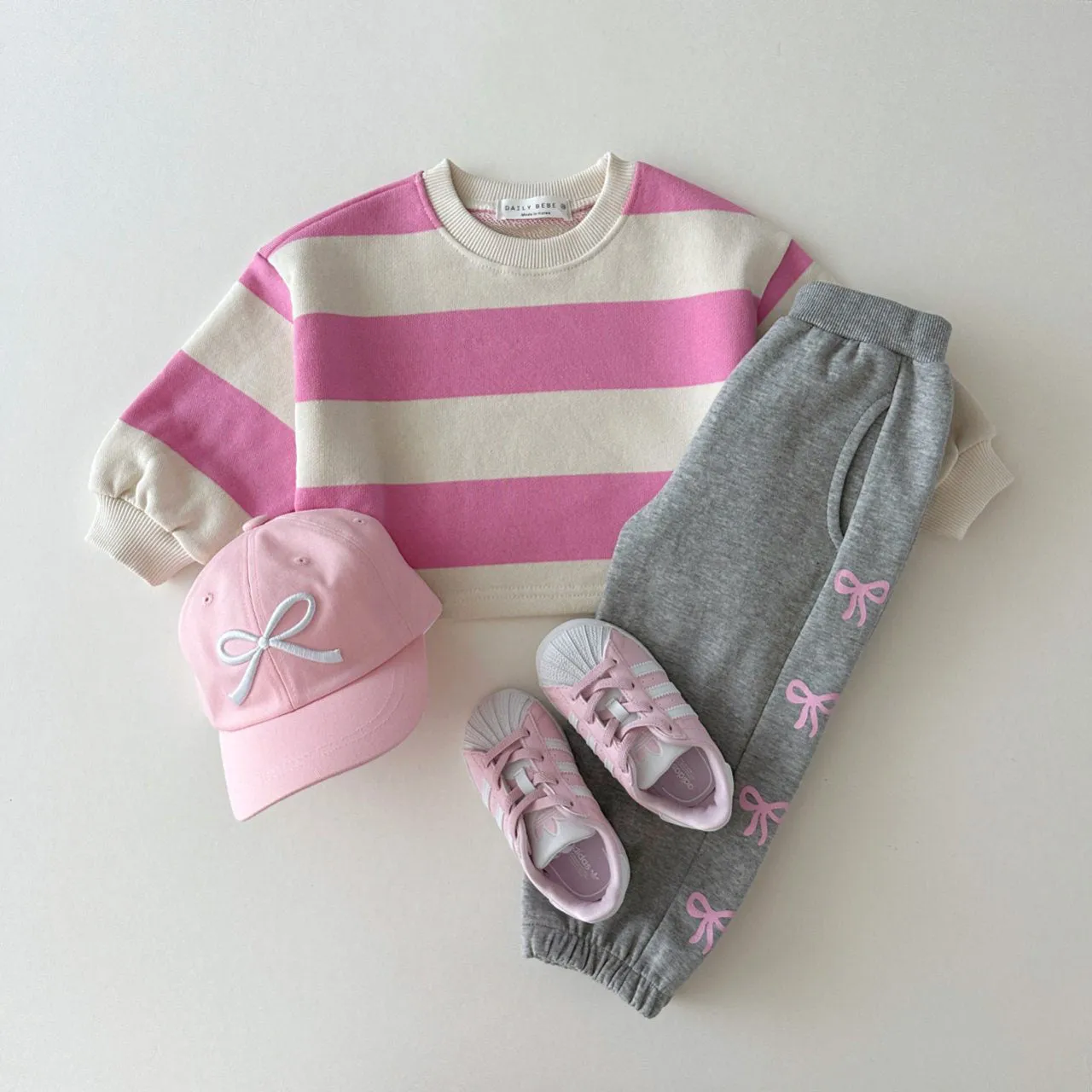 Kids Bold Stripe Crop Sweatshirt (1-6y) - 2 Colors