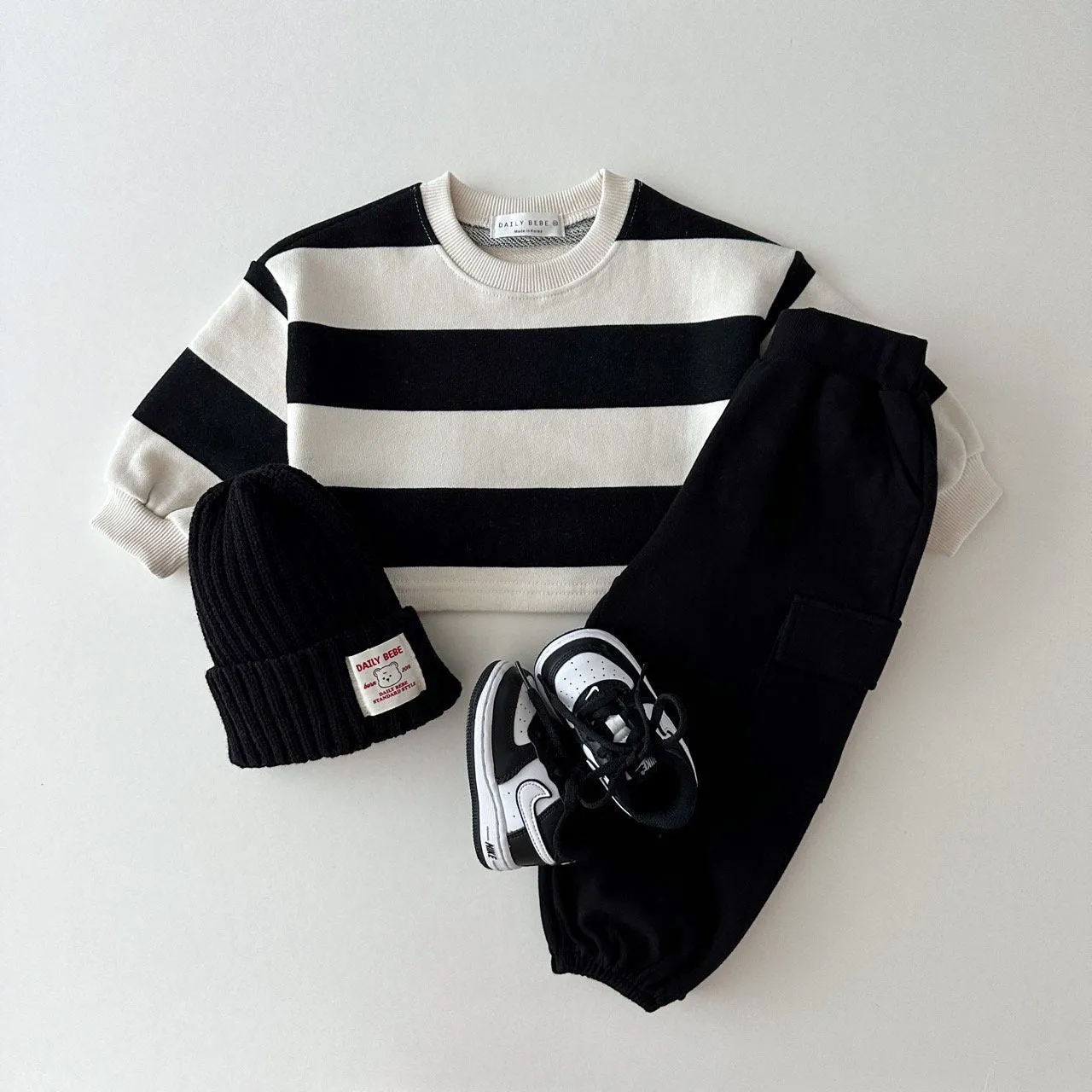 Kids Bold Stripe Crop Sweatshirt (1-6y) - 2 Colors